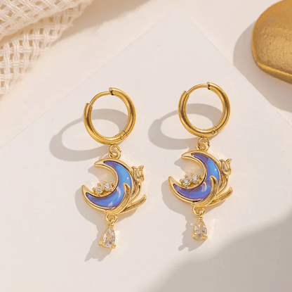 Gold Pink Moon Crystal Jewellery Set - Jewellery Set - 18k Gold Plated Waterproof Jewellery - Collection 9