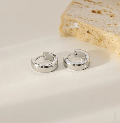 Gold Polished Mini Huggie Earrings - - 18k Gold Plated Waterproof Jewellery - Collection 9