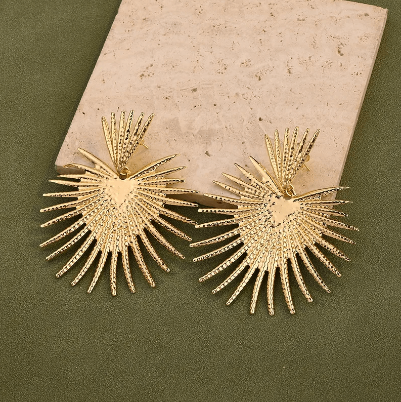 Gold Polished Stud Drop Earrings - Earrings - 18k Gold Plated Waterproof Jewellery - Collection 9