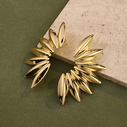 Gold Polished Stud Drop Earrings - Earrings - 18k Gold Plated Waterproof Jewellery - Collection 9