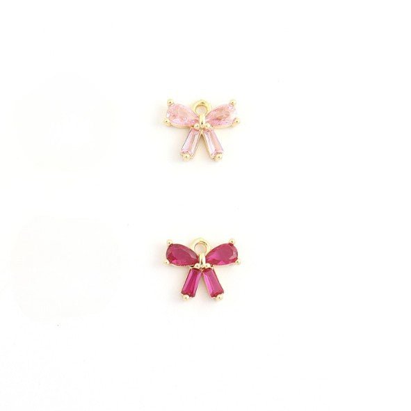 Gold Puffy Heart Crystal Bow Satellite Bead Anklet - Anklets - 18k Gold Plated Waterproof Jewellery - Collection 9