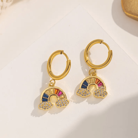 Gold Rainbow Cloud Jewellery Set - Jewellery Set - 18k Gold Plated Waterproof Jewellery - Collection 9