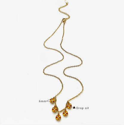 Gold Rainbow Drop Oil Charm Single Necklace - Jewelry - 18k Gold Plated Waterproof Jewellery - Collection 9