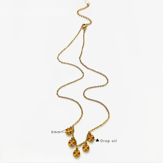Gold Rainbow Drop Oil Charm Single Necklace - Jewelry - 18k Gold Plated Waterproof Jewellery - Collection 9