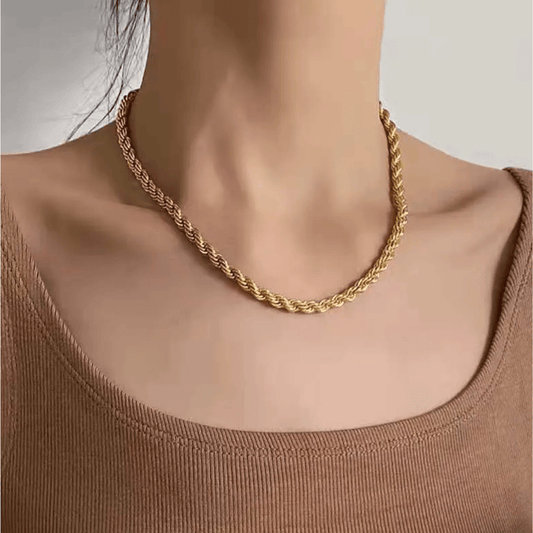 Gold Rope Chain - Necklace - 18k Gold Plated Waterproof Jewellery - Collection 9