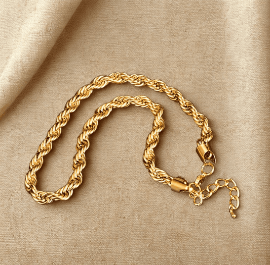 Gold Rope Thick Chain - Necklace - 18k Gold Plated Waterproof Jewellery - Collection 9