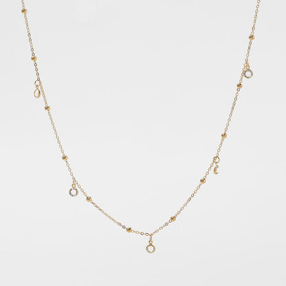 Gold Satellite Bead & Crystal Zircon Drop Waist Chain - Waist Chains - 18k Gold Plated Waterproof Jewellery - Collection 9