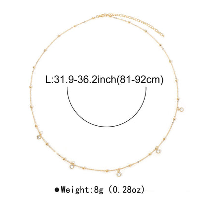 Gold Satellite Bead & Crystal Zircon Drop Waist Chain - Waist Chains - 18k Gold Plated Waterproof Jewellery - Collection 9