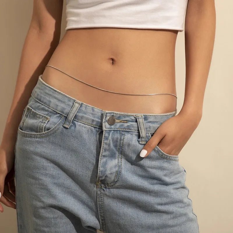 Gold Silver Snake Chain Waist Chain - Waist Chains - 18k Gold Plated Waterproof Jewellery - Collection 9