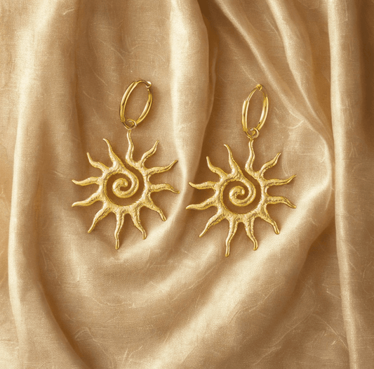 Gold Sun Drop Earrings - Jewelry - 18k Gold Plated Waterproof Jewellery - Collection 9
