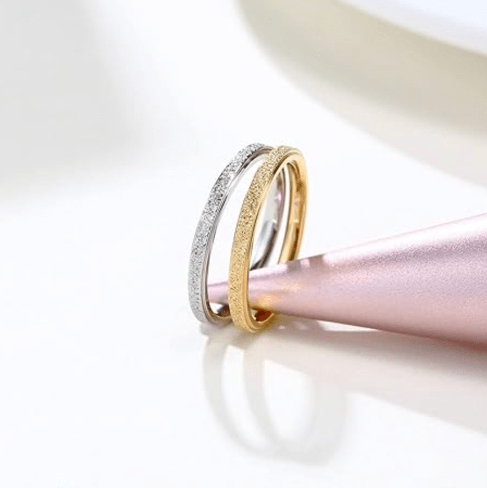 Gold Textured Bangle Ring - Rings - 18k Gold Plated Waterproof Jewellery - Collection 9