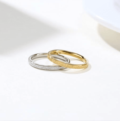 Gold Textured Bangle Ring - Rings - 18k Gold Plated Waterproof Jewellery - Collection 9
