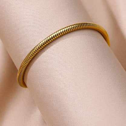 Gold Thick Flat Snake Chain Anklet - Anklets - 18k Gold Plated Waterproof Jewellery - Collection 9
