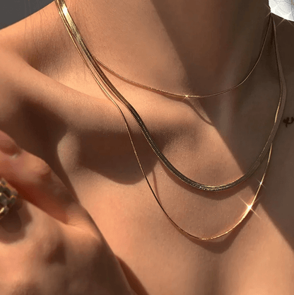 Gold Triple Layer Chain Necklace Set - Necklace - 18k Gold Plated Waterproof Jewellery - Collection 9