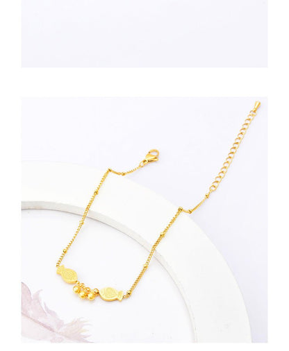 Gold Twin Fish Bell Satellite Chain Anklet - Anklets - 18k Gold Plated Waterproof Jewellery - Collection 9