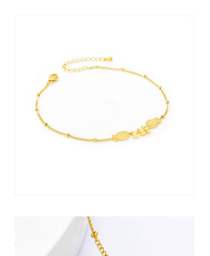 Gold Twin Fish Bell Satellite Chain Anklet - Anklets - 18k Gold Plated Waterproof Jewellery - Collection 9