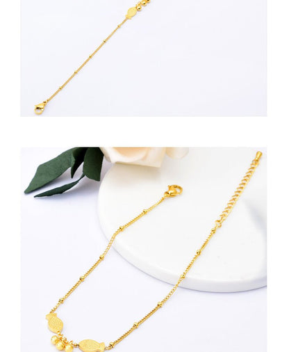 Gold Twin Fish Bell Satellite Chain Anklet - Anklets - 18k Gold Plated Waterproof Jewellery - Collection 9