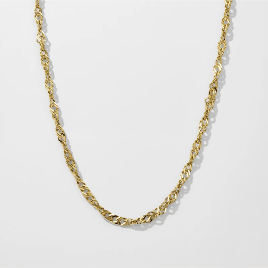 Gold Twisted Rope Chain - Necklace - 18k Gold Plated Waterproof Jewellery - Collection 9
