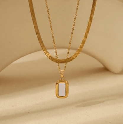 Gold White Pearl Pendant Necklace - Jewelry - 18k Gold Plated Waterproof Jewellery - Collection 9
