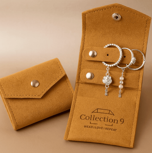 Golden Brown Mini Jewelry Roll Protection Pouch - Accessories - 18k Gold Plated Waterproof Jewellery - Collection 9