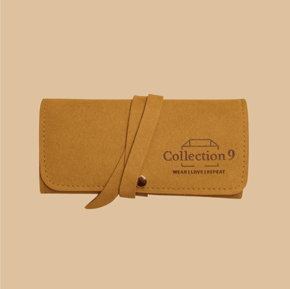 Golden Brown Travel Jewelry Roll Organizer - Accessories - 18k Gold Plated Waterproof Jewellery - Collection 9