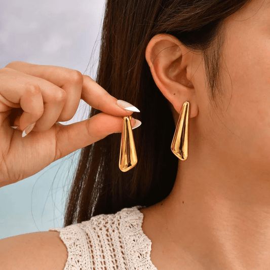 Golden Triangle Drop Earrings - Earrings - 18k Gold Plated Waterproof Jewellery - Collection 9