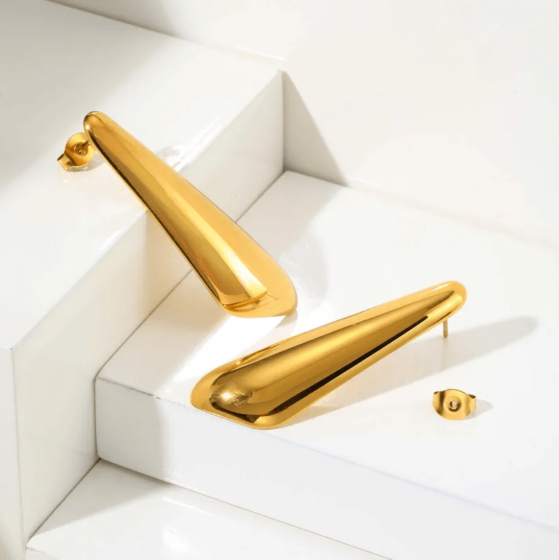 Golden Triangle Drop Earrings - Earrings - 18k Gold Plated Waterproof Jewellery - Collection 9