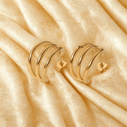 Golden Triple Ear Cuff Earrings - Earrings - 18k Gold Plated Waterproof Jewellery - Collection 9