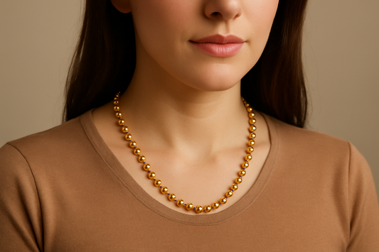 Gold Ball Chain - Necklace - 18k Gold Plated Waterproof Jewellery - Collection 9