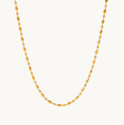 Gold Beaded Chain - Necklace - 18k Gold Plated Waterproof Jewellery - Collection 9