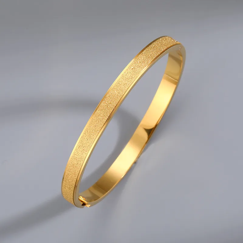 Gold Textured Bangle - Bracelet - 18k Gold Plated Waterproof Jewellery - Collection 9