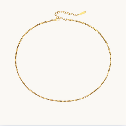 Gold Box Chain - Necklace - 18k Gold Plated Waterproof Jewellery - Collection 9