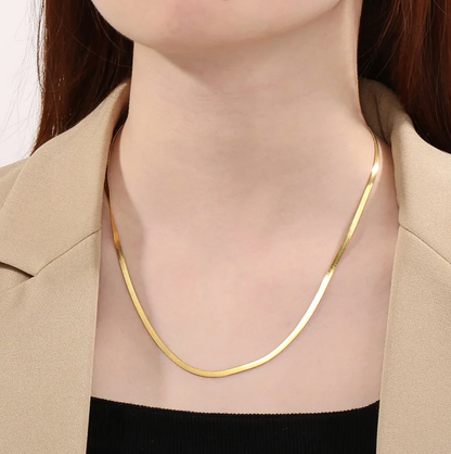 Gold Snake Chain - Necklace - 18k Gold Plated Waterproof Jewellery - Collection 9