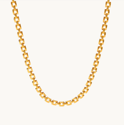Gold Curb Link Chain - Necklace - 18k Gold Plated Waterproof Jewellery - Collection 9