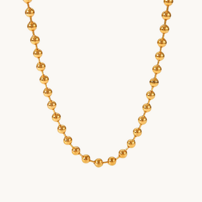 Gold Ball Chain - Necklace - 18k Gold Plated Waterproof Jewellery - Collection 9