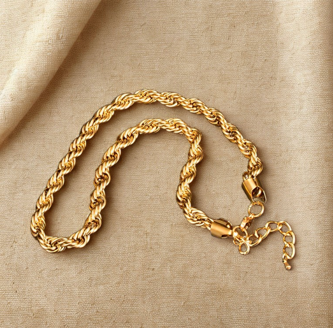 Gold Rope Thick Chain - Necklace - 18k Gold Plated Waterproof Jewellery - Collection 9