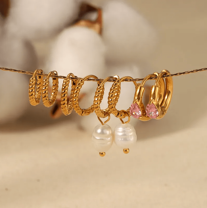 Mini - Golden Twisted Hoop Earrings - Earrings - 18k Gold Plated Waterproof Jewellery - Collection 9
