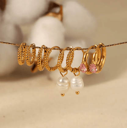 Mini - Golden Twisted Hoop Earrings - Earrings - 18k Gold Plated Waterproof Jewellery - Collection 9