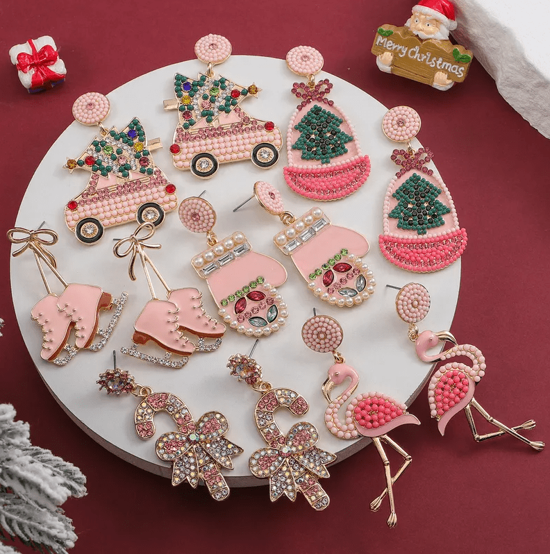 Pink Charm Drop Earrings - Earrings - 18k Gold Plated Waterproof Jewellery - Collection 9