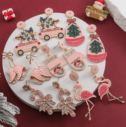 Pink Charm Drop Earrings - Earrings - 18k Gold Plated Waterproof Jewellery - Collection 9