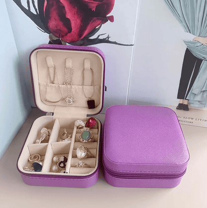 Purple Luxury Travel Jewellery Box - Accessories - 18k Gold Plated Waterproof Jewellery - Collection 9