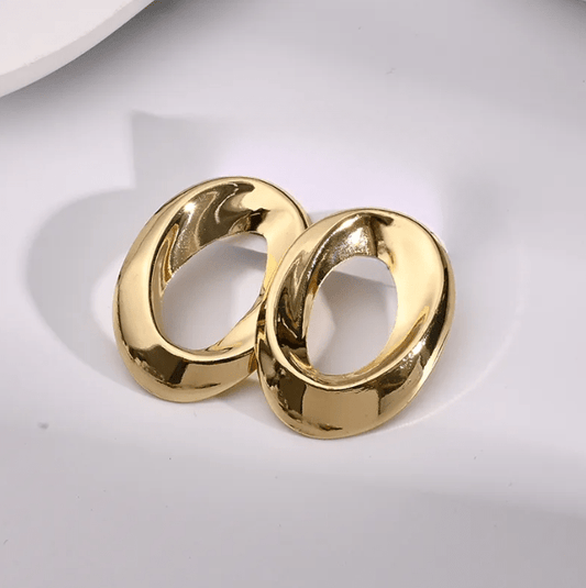 Round Hoop Earrings - Earrings - 18k Gold Plated Waterproof Jewellery - Collection 9