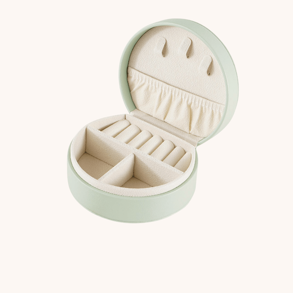 Round Luxury Travel Jewellery Box - Jewellery Boxes - 18k Gold Plated Waterproof Jewellery - Collection 9