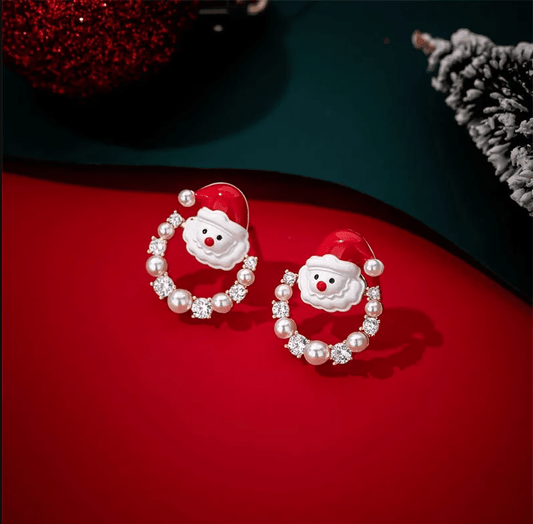 Santa Pearl Earrings - Earrings - 18k Gold Plated Waterproof Jewellery - Collection 9