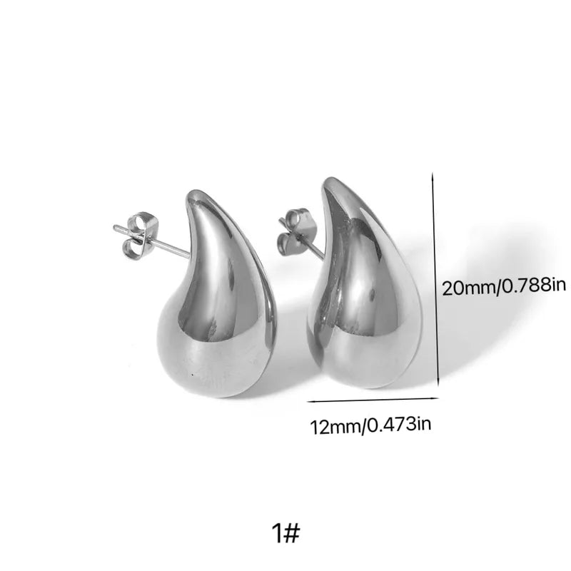Gold Teardrop Stud Earrings - - 18k Gold Plated Waterproof Jewellery - Collection 9