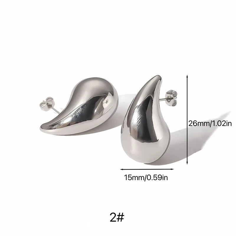 Gold Teardrop Stud Earrings - - 18k Gold Plated Waterproof Jewellery - Collection 9
