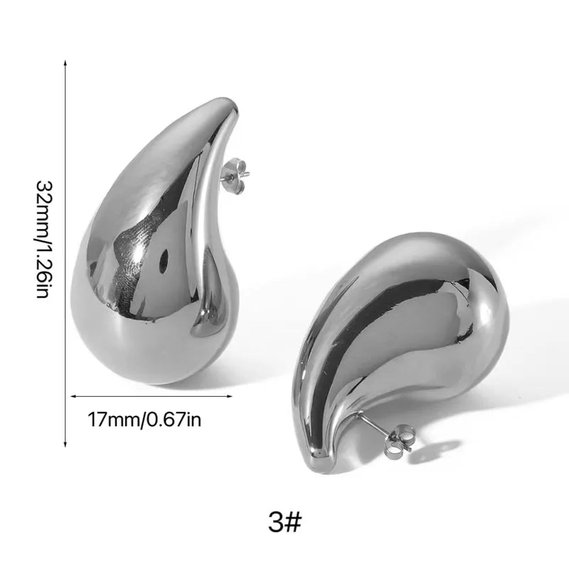 Gold Teardrop Stud Earrings - - 18k Gold Plated Waterproof Jewellery - Collection 9