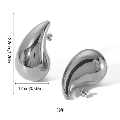 Gold Teardrop Stud Earrings - - 18k Gold Plated Waterproof Jewellery - Collection 9